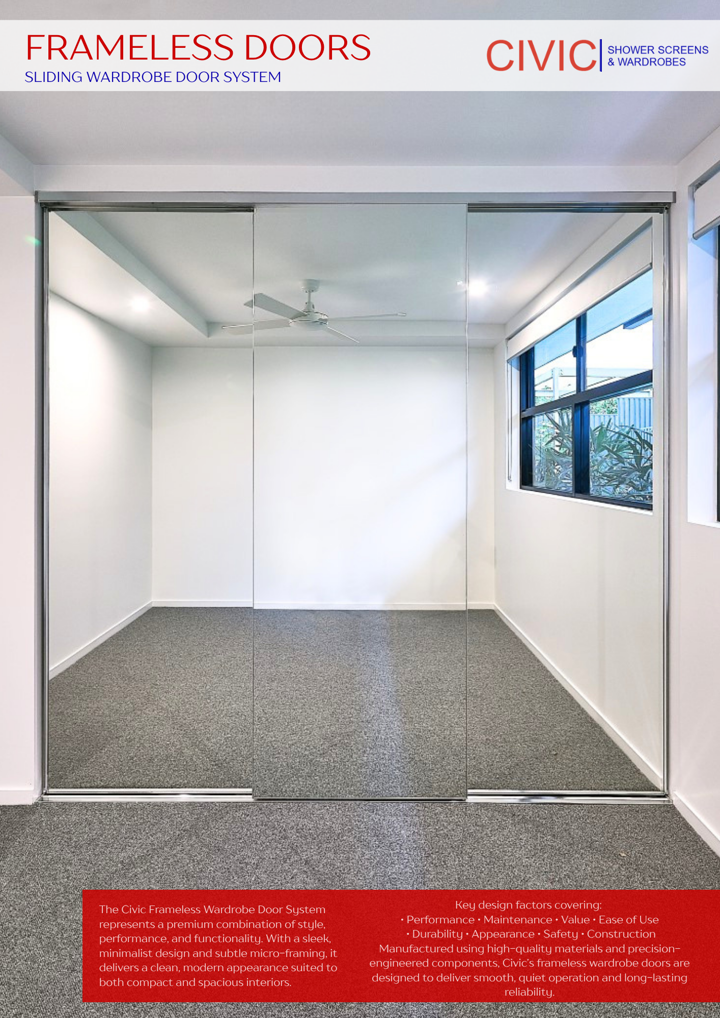 FRAMELESS: SLIDING WARDROBE DOORS