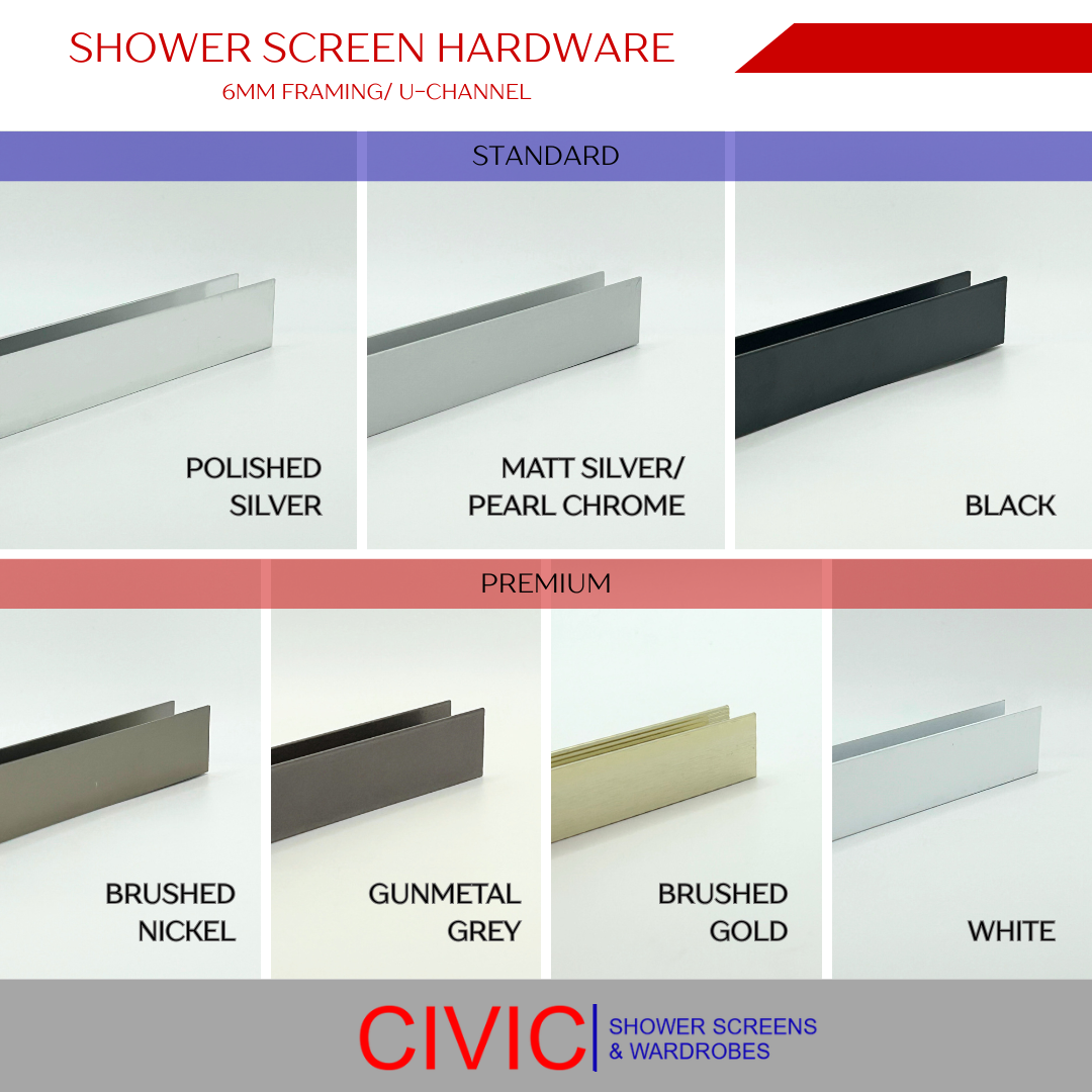Shower Screen 6MM u channel