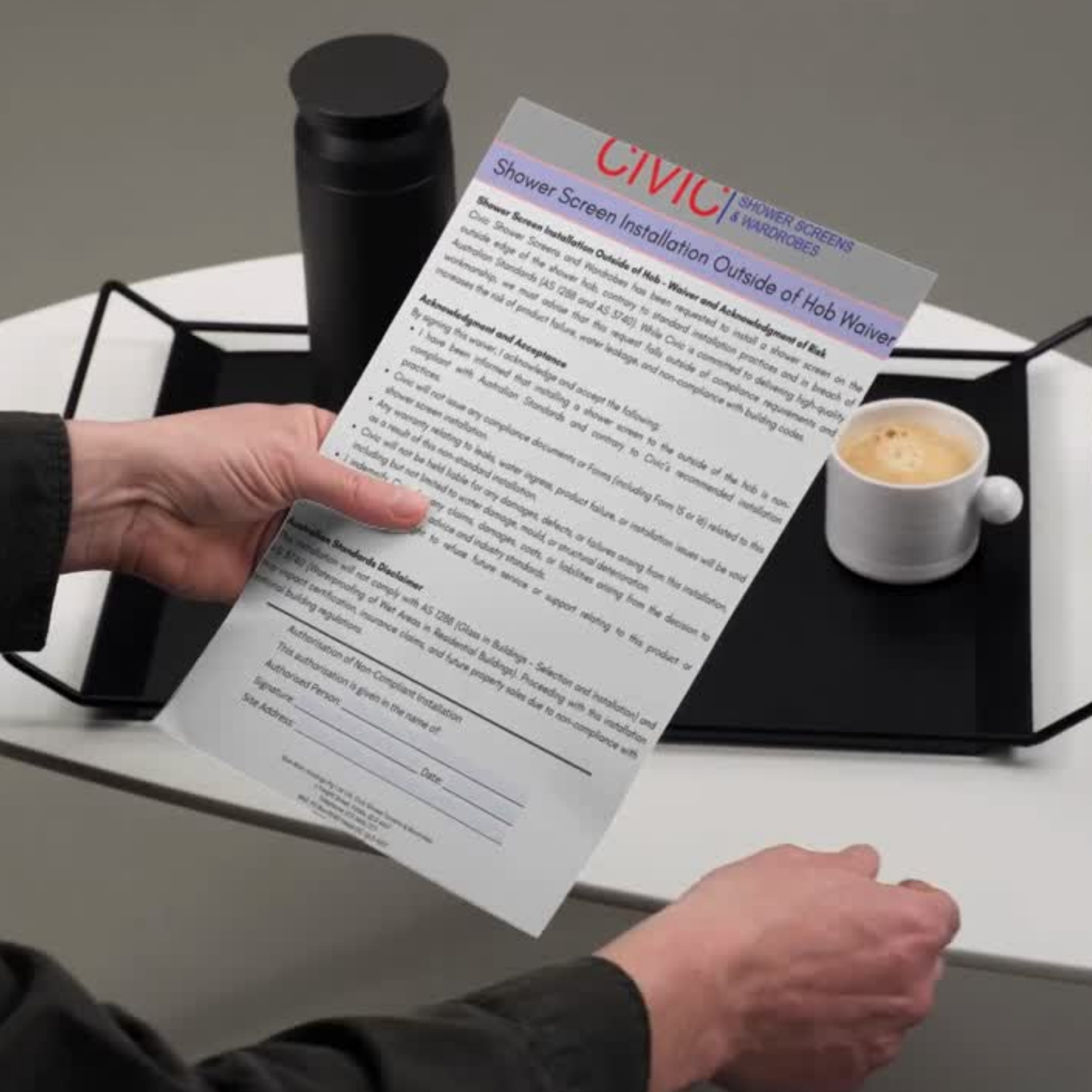 Shower Screen Installation Outside of Hob Waiver